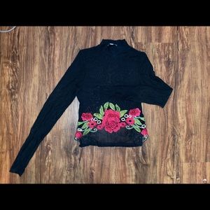 Black Rose Crop Top